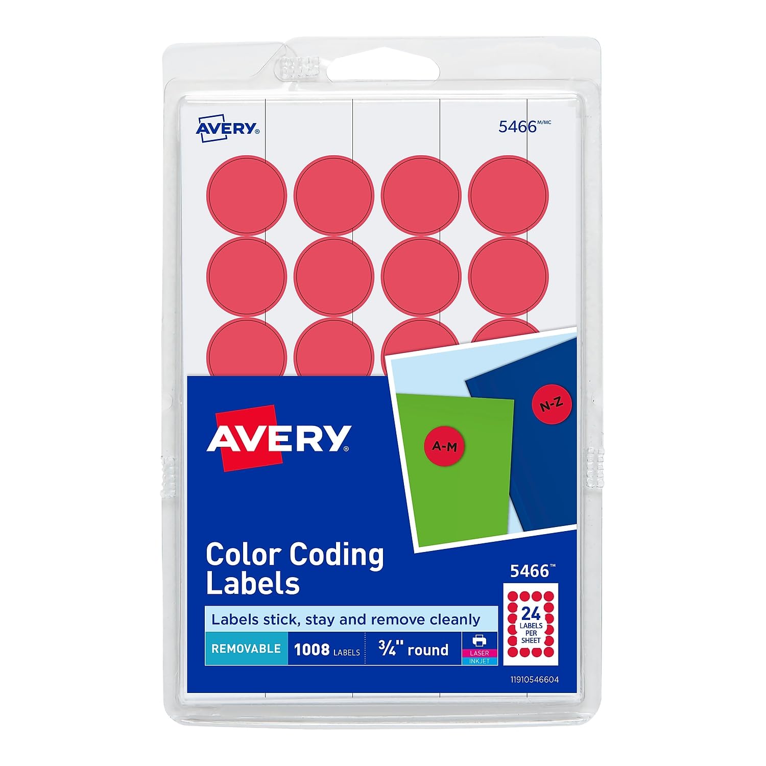 Avery 05466 Removable Round Labels 3/4