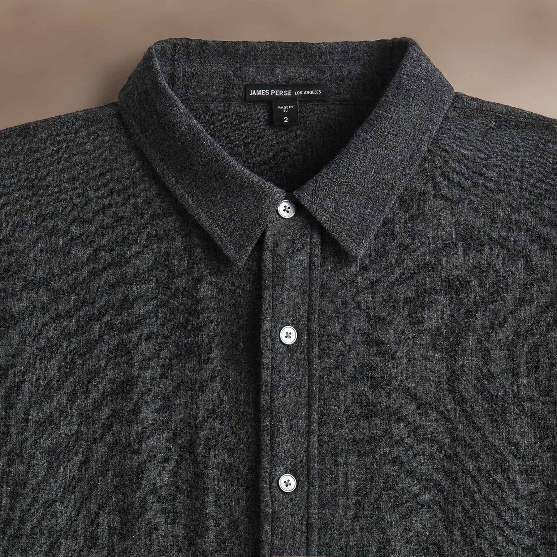 Premium Solid Viscose Wool Shirting Fabric - Anthracite Gray for Dress Shirts & Tailoring - Perfect for Business Attire & Formal Wear