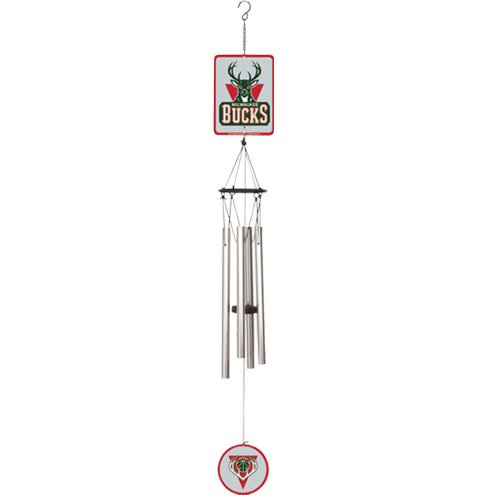 NBA Milwaukee Bucks Metal Wind Chime - Officially Licensed Team Logo Outdoor Decor for Football & Basketball Fans - Perfect for Garden, Patio, and Sports Room Decorations