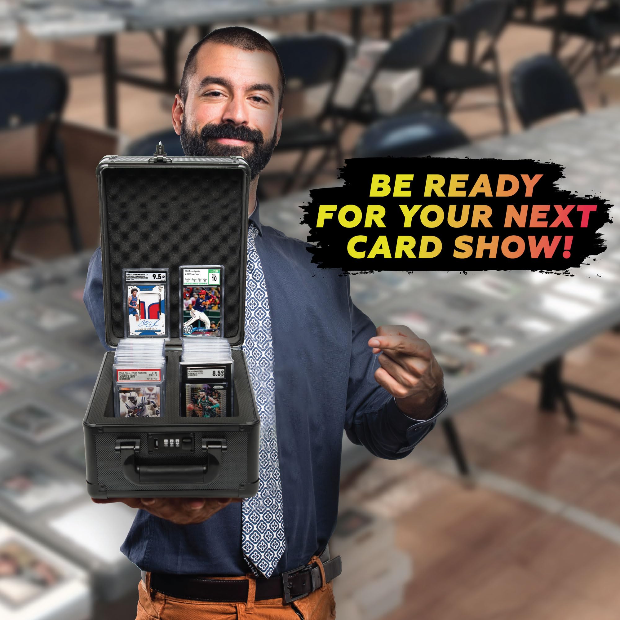 BGS PSA Graded Card Storage Box - 2 Row Sports Card Case for PSA/BGS Slab Protection | Perfect for Collectors, Display & Organizing Trading Cards at Home or Shows