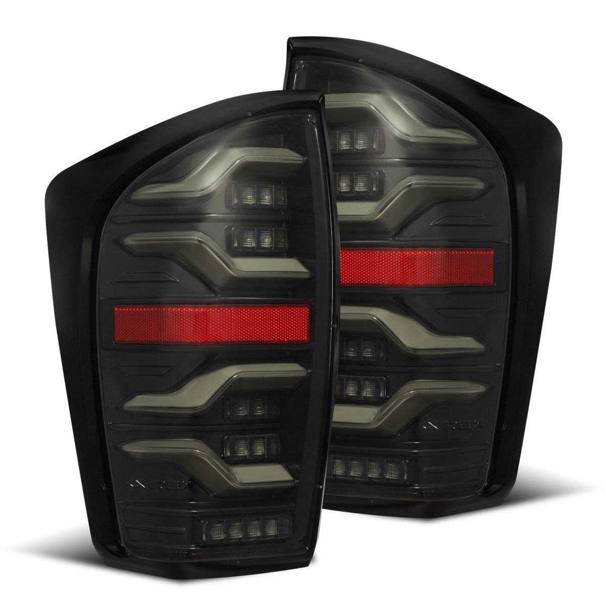 2016-2023 Toyota Tacoma AlphaRex LUXX Series LED Tail Lights - Black Smoke Lens - High Performance & Durable - Perfect for Off-Roading & Night Driving