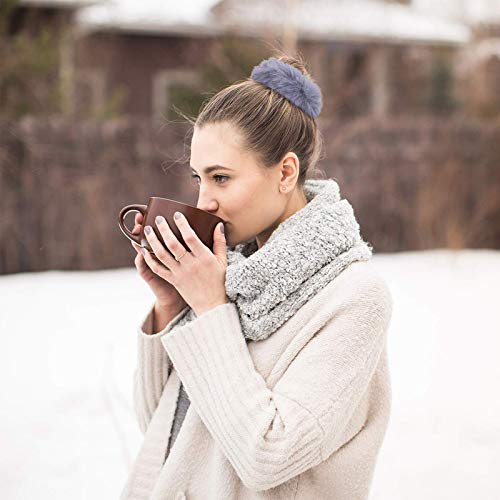 PABULUM 6 Pack Furry Scrunchies for Women - Soft Rabbit Fur Hair Ties, Ponytail Holders & Hair Bands - Cute Hair Accessories for Girls (Perfect for School, Work, Parties & Everyday Styling)