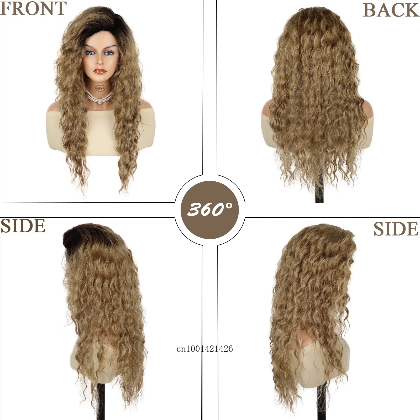 Black to Brown Ombre Synthetic Long Wig for Women - Fashionable Gradient Color Hairstyle | Perfect for Cosplay, Parties & Daily Wear