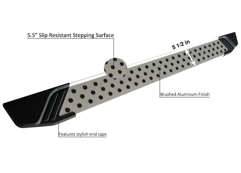 Black Horse Off-Road Aluminum Vortex Running Boards VO-H1882 - Heavy Duty Side Steps for Trucks & SUVs - Perfect for Off-Roading, Camping & Outdoor Adventures