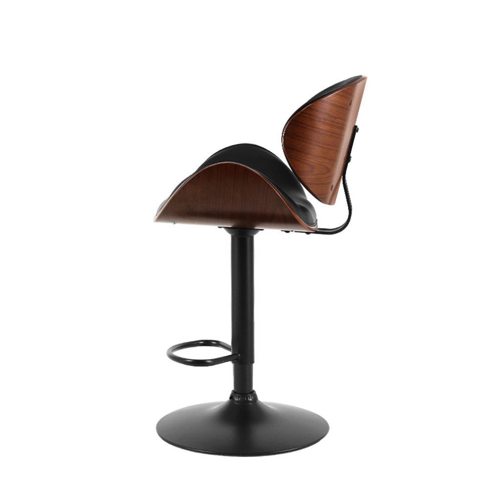Artiss 2-Pack Black Leather Swivel Bar Stools with Gas Lift - Adjustable Height Kitchen Counter Stools for Dining Room, Bar & Breakfast Nook