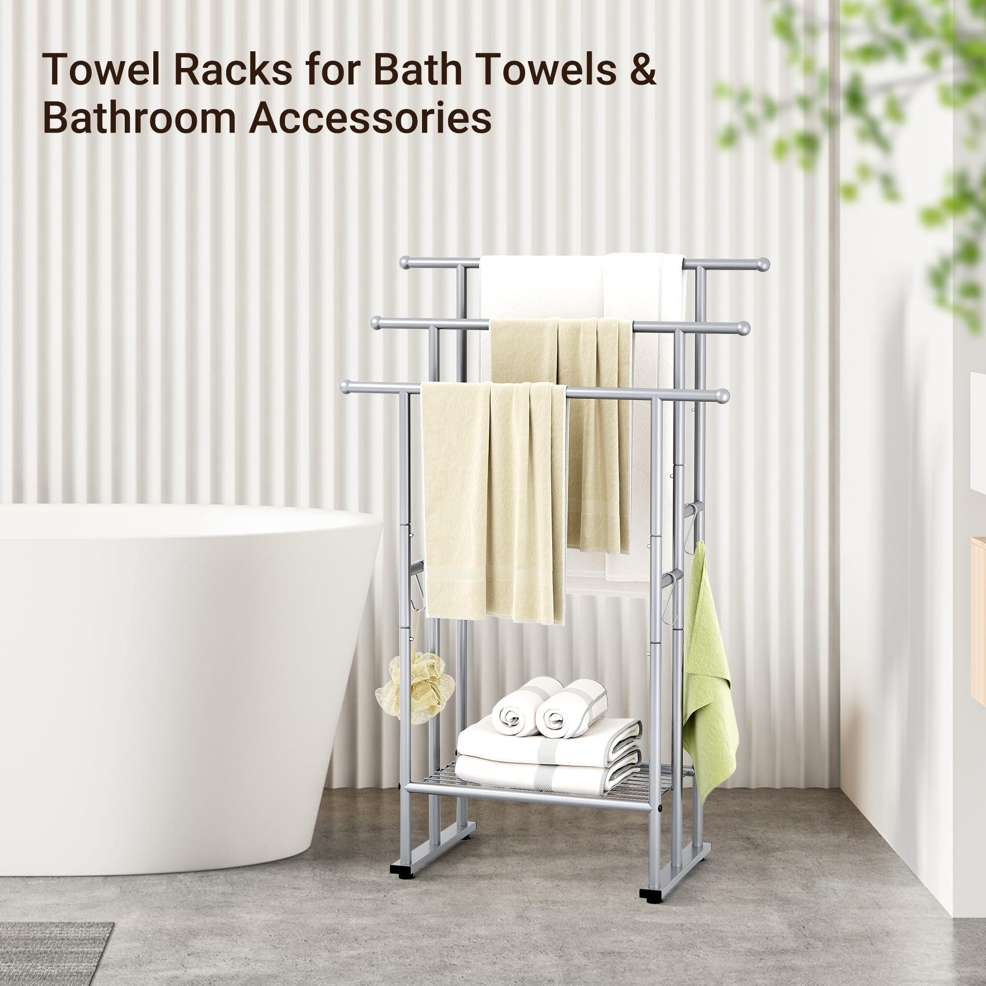 ELYKEN 3-Tier Freestanding Metal Towel Rack, 40