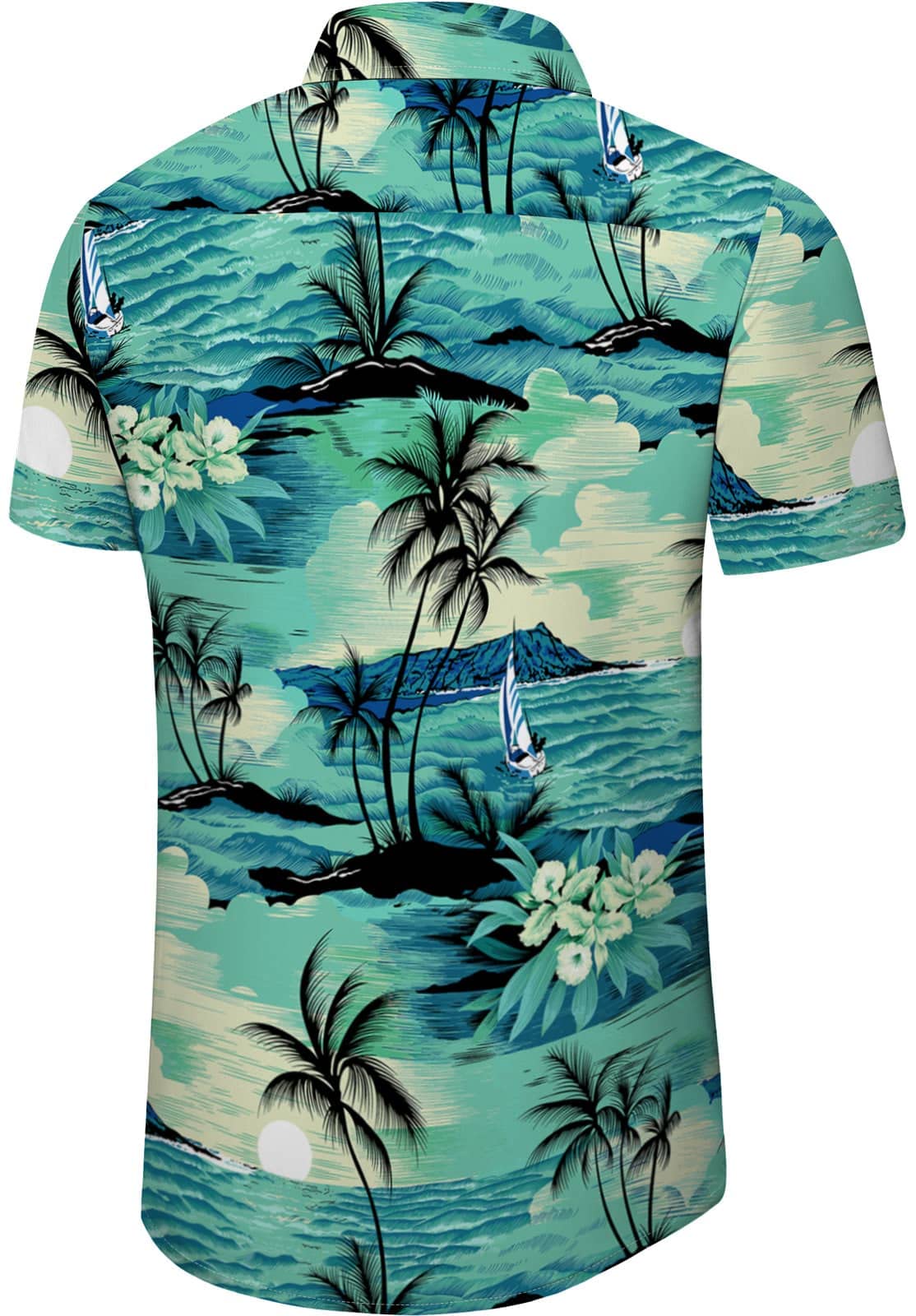 Aiyino Men's Hawaiian Shirt - Short Sleeve Tropical Print Button Down Shirt for Summer, Beach Vacation & Casual Wear | Lightweight Breathable Fabric for Outdoor Parties & Luau Events