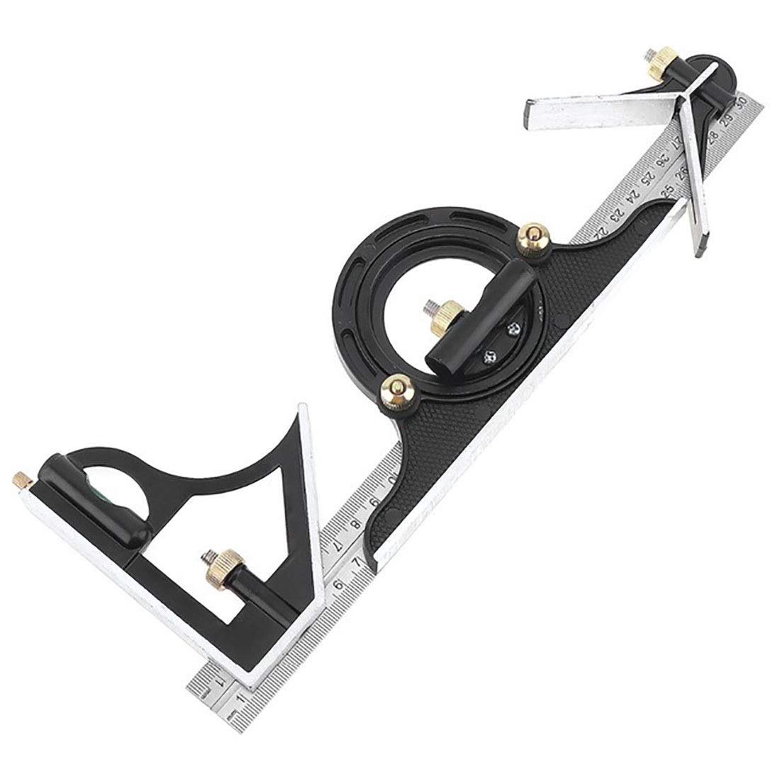 Stainless Steel Angle Measuring Tool - 300MM Adjustable Combination Angle Ruler & Protractor Square Set for Woodworking, Metalworking, and DIY Projects - Precision Measuring Tool for Carpentry, Construction, and Engineering