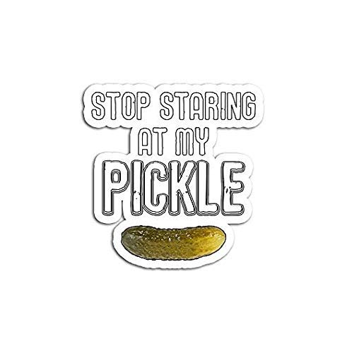 Funny Men's Staring at My Pickle Adult Halloween Sticker - Waterproof Vinyl Decal for Laptop, Car, Phone - Perfect for Halloween Parties & Gag Gifts