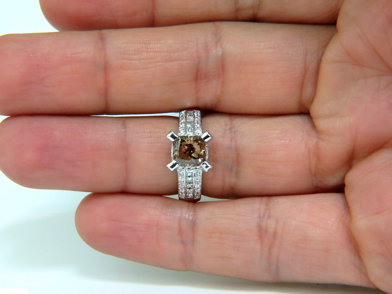 2.76CT GIA Certified Natural Fancy Orange Brown Diamond Ring - 14KT Gold G/VS Clarity - Elegant Jewelry for Weddings, Anniversaries & Special Occasions