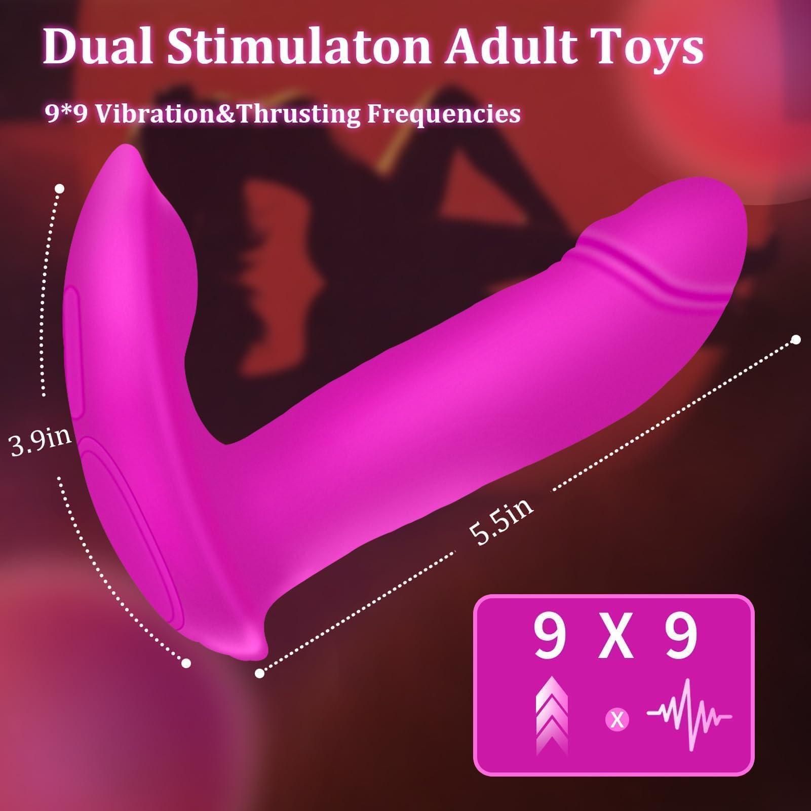 3-in-1 Thrusting Dildo & G-Spot Vibrator - Wearable App-Controlled Strapless Strap-On for Women | Remote Butterfly Couples Sex Toy for Enhanced Pleasure | Perfect for Solo Play, Partnered Intimacy & LGBTQ+ Exploration