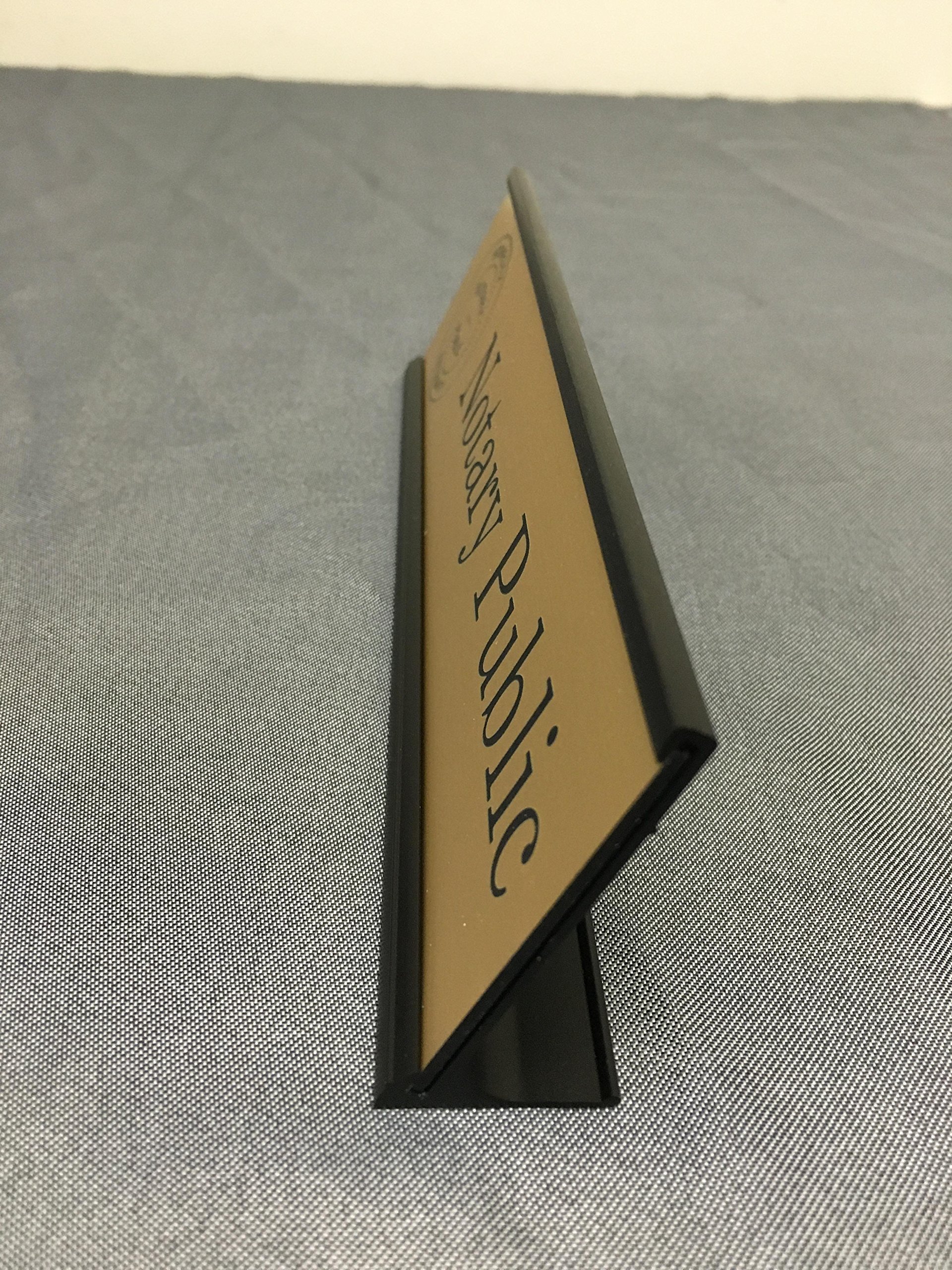 Gold Notary Desk Sign - Traditional Style for Office & Legal Use