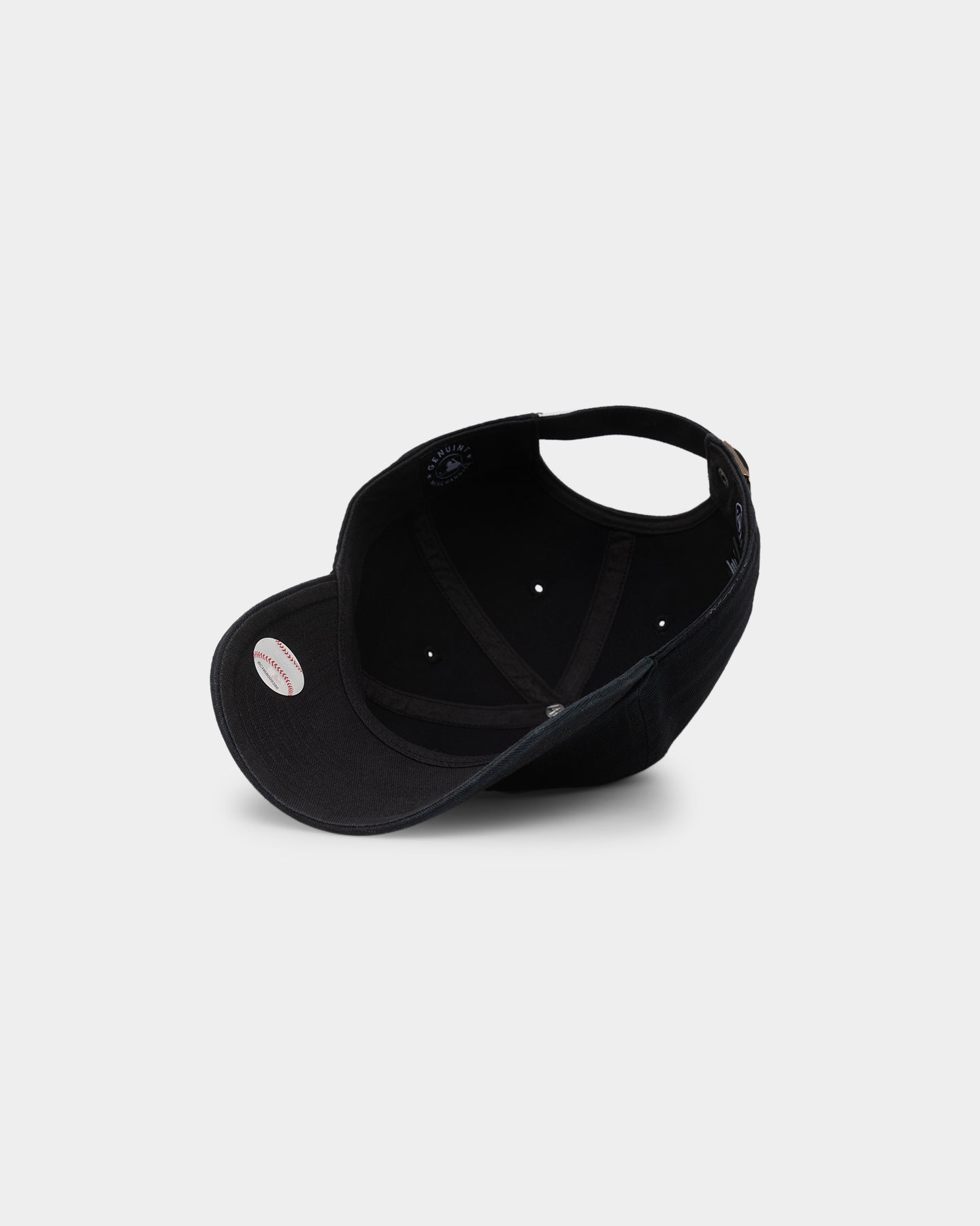 47 Brand Men's Los Angeles Dodgers Clean Up Adjustable Strapback Hat - Black/Black for Baseball Games & Casual Streetwear