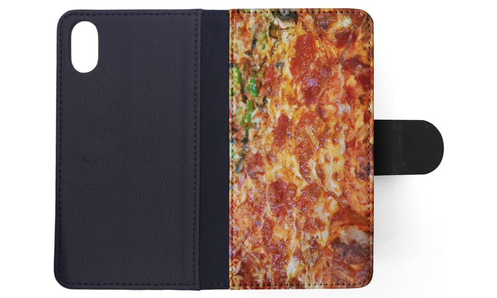 Traditional Italian Pizza Design #3 FLIP Wallet Phone Case for Apple iPhone X & iPhone Xs - Stylish Protective Cover for Everyday Use & Travel