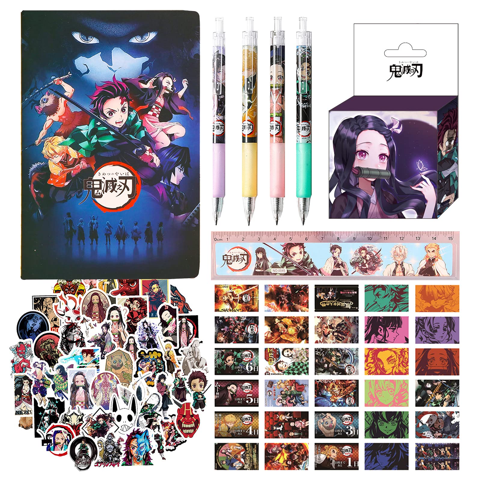 XGANOO Demon Slayer Anime Merchandise - School Supplies & Stationery Set for Boys & Girls - Perfect for Gifts, Parties & Back-to-School | Anime-Themed Notebooks, Pens & More