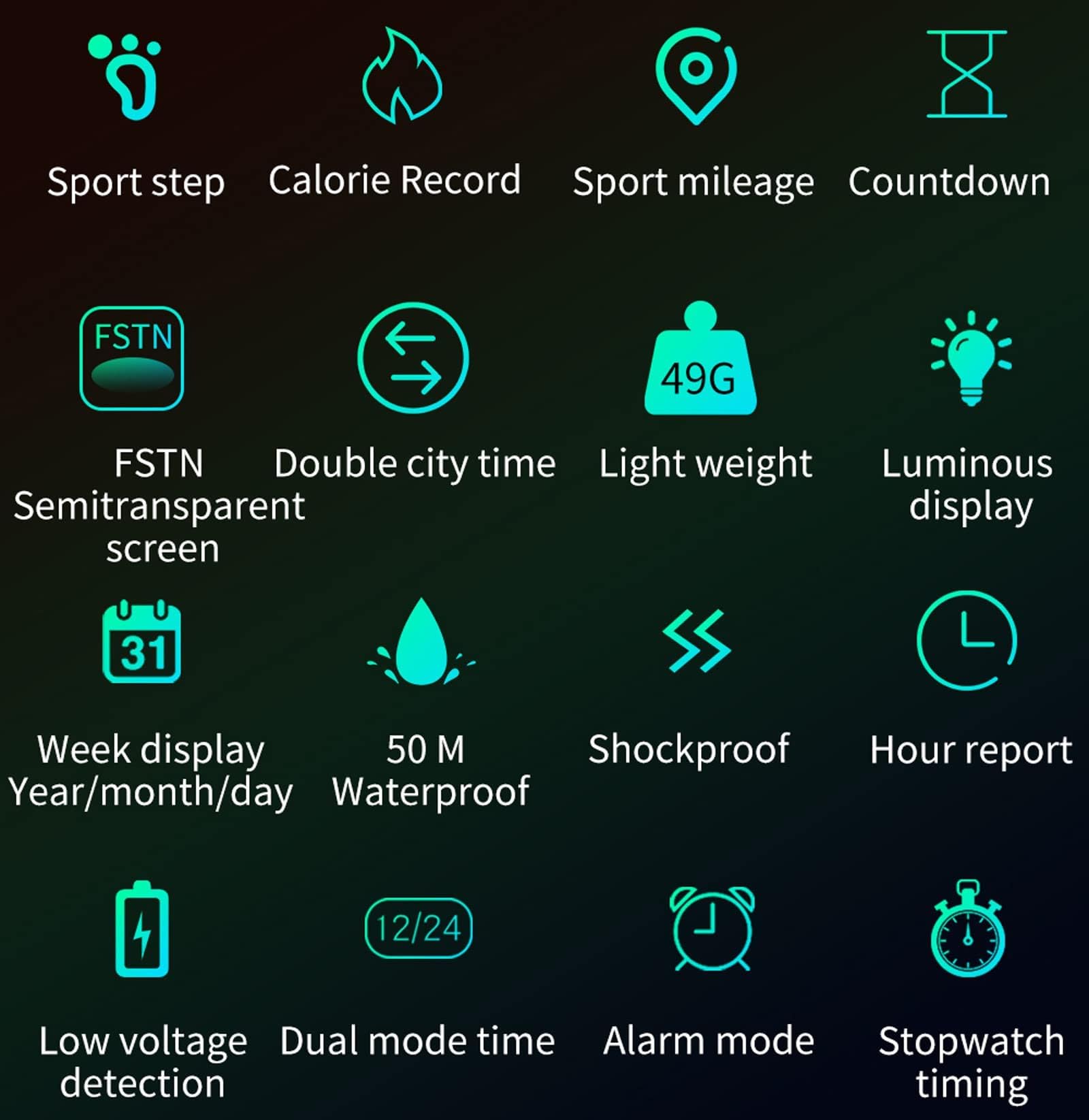 Findtime Men's Digital Sports Watch - Waterproof Pedometer with Step Counter, Calorie Tracker, Military Design, Stopwatch, Alarm, LED Backlight & Countdown Timer - Perfect for Running, Gym Workouts & Outdoor Activities
