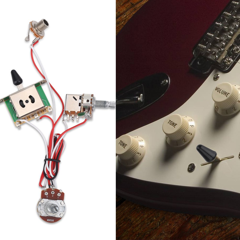 Dilwe Electric Guitar Wiring Harness Set - Prewired 3-Way Switch Kit with Metallic Pots | Premium Upgrade for Les Paul, SG, ES Guitars | Perfect for DIY Repairs & Tone Customization