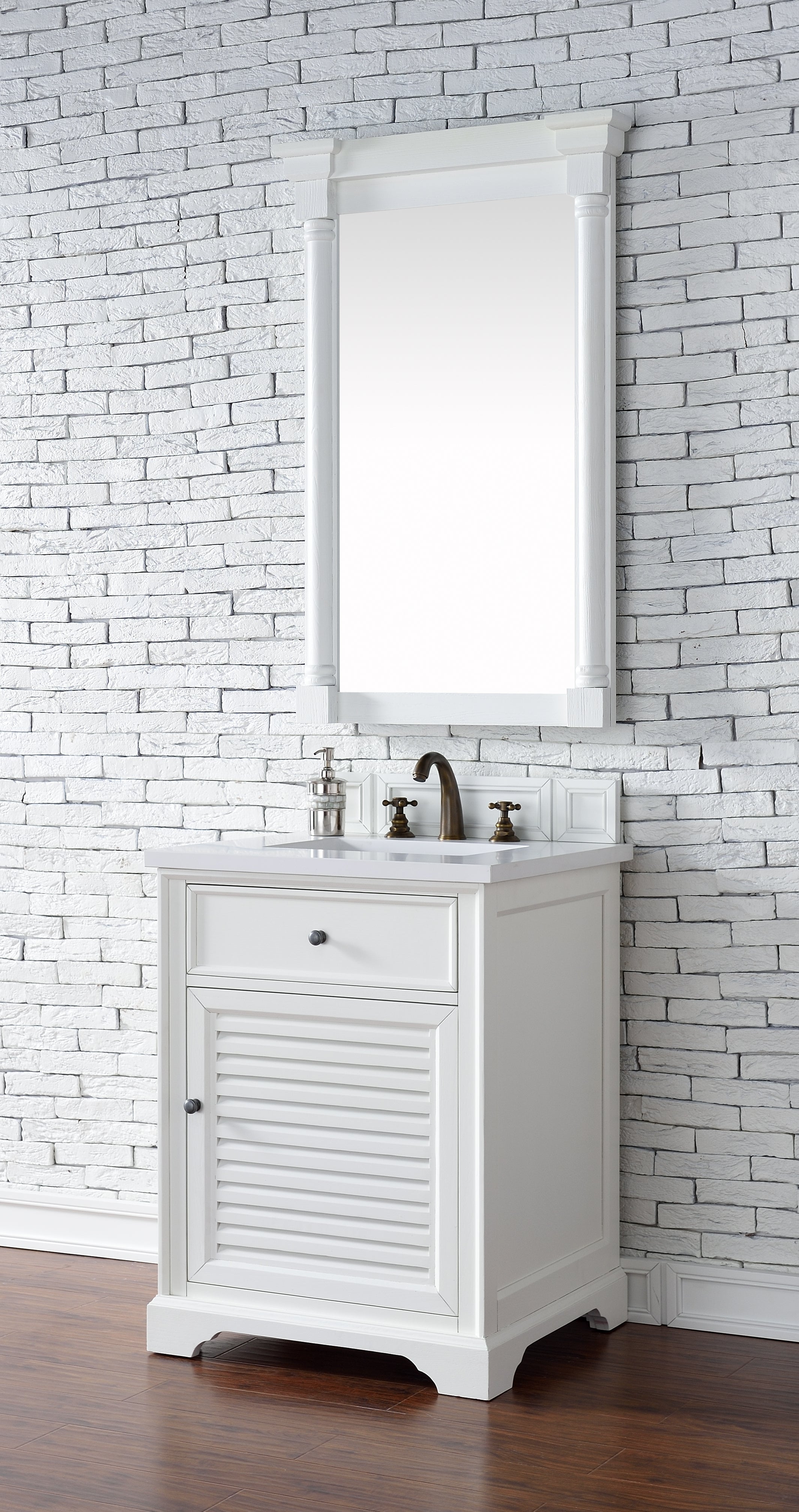 Savannah 26 Inch Single Bathroom Vanity Set with 3CM Classic White Quartz Countertop - Bright White Finish for Modern Bathroom Remodel | Perfect for Small Spaces & Powder Rooms