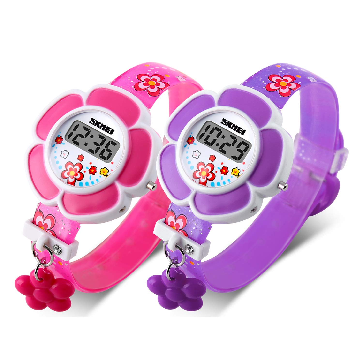 Flower Shape Digital Watch for Girls - Cartoon Kids Watch with Novelty Design - Perfect for School, Playtime & Birthday Gifts