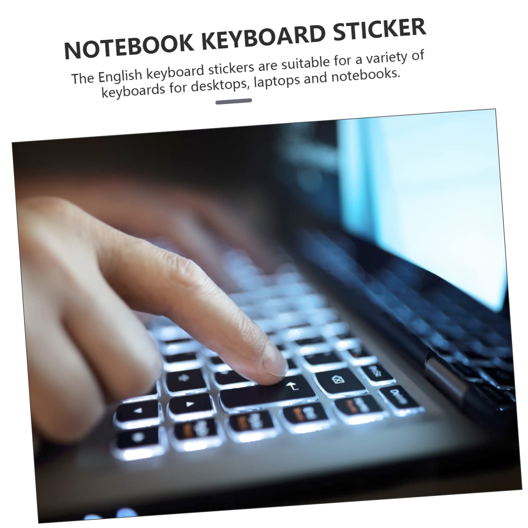 Lurrose 2-Pack Laptop Keyboard Protector Film - Waterproof, Anti-Scratch Keyboard Cover Stickers with English Letters for MacBook, Dell, HP (Perfect for Office, Travel & Coffee Shop Use)
