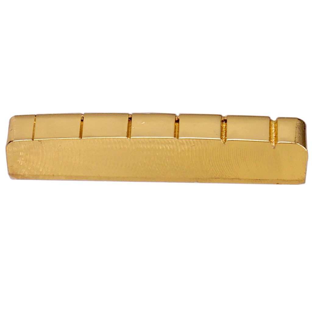 Simhoa 6-String Slotted 43mm Brass Nut for Electric Guitar - Premium Replacement Part for Enhanced Tone & Sustain | Perfect for DIY Guitar Repair & Upgrades