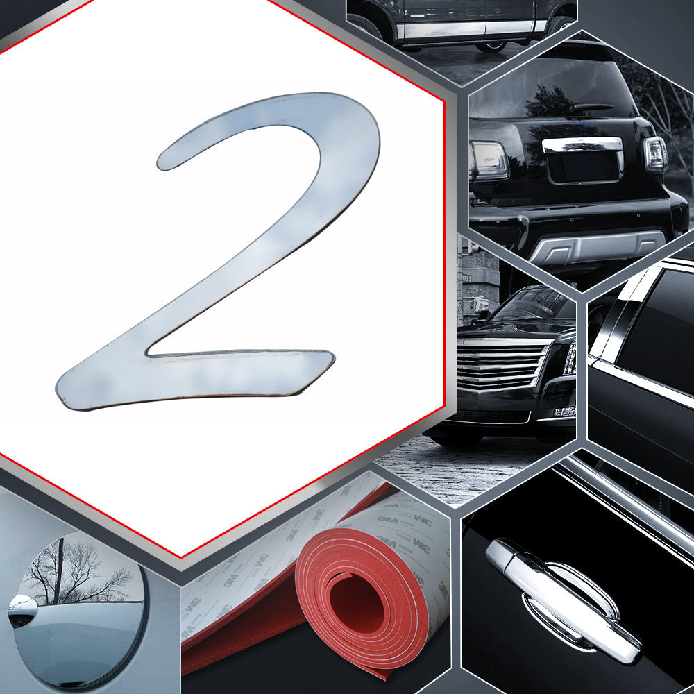 1 PC Stainless Steel Number Decal - Universal Fit for Cars, Trucks & Motorcycles - Durable Metal Emblem for Vehicle Customization & Personalization