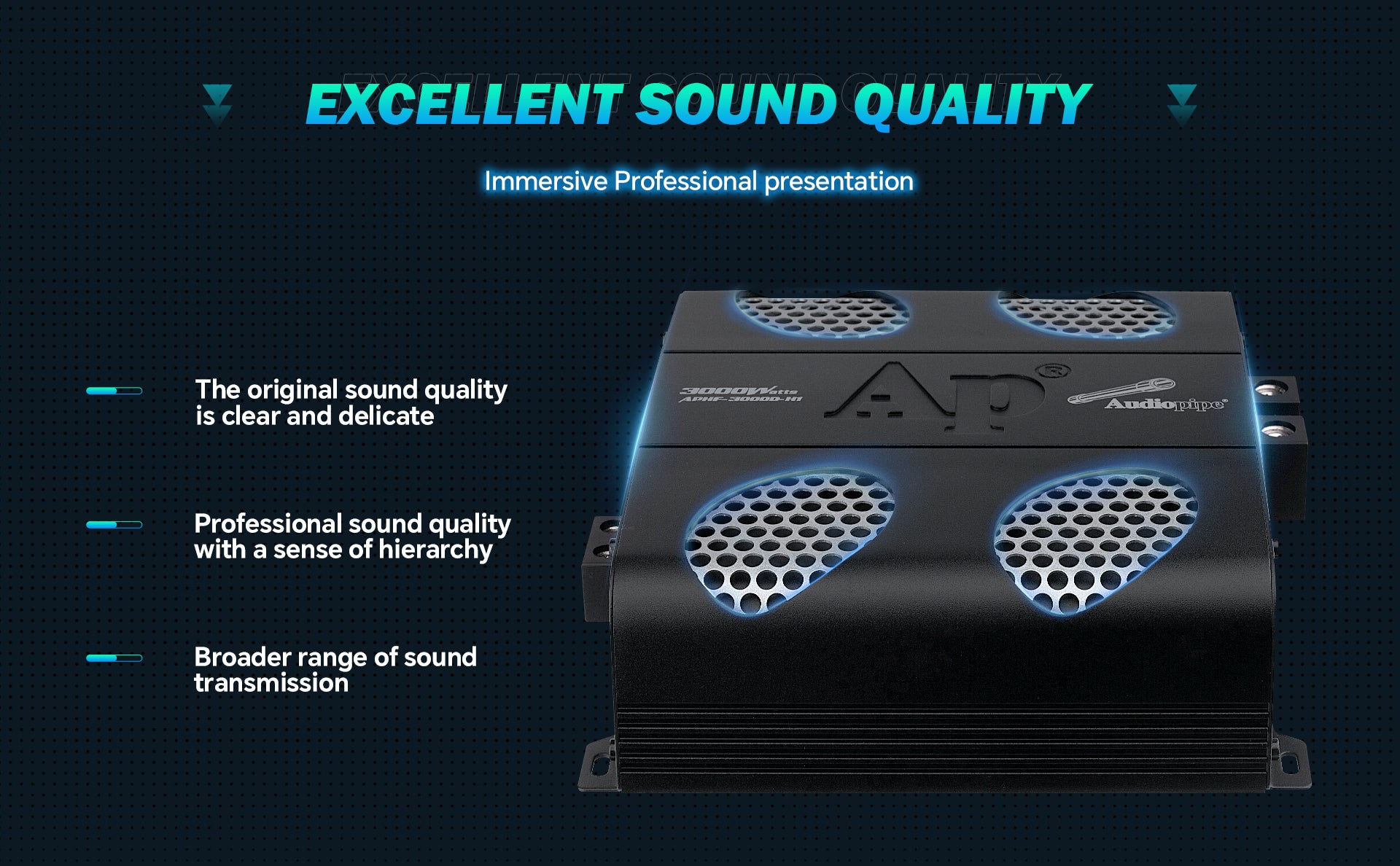 3000W High Power Class D Mosfet Amplifier - APHF 3000D H1 for Car Audio, Home Theater & DJ Systems | Professional Full Range Bass Boost Sound System