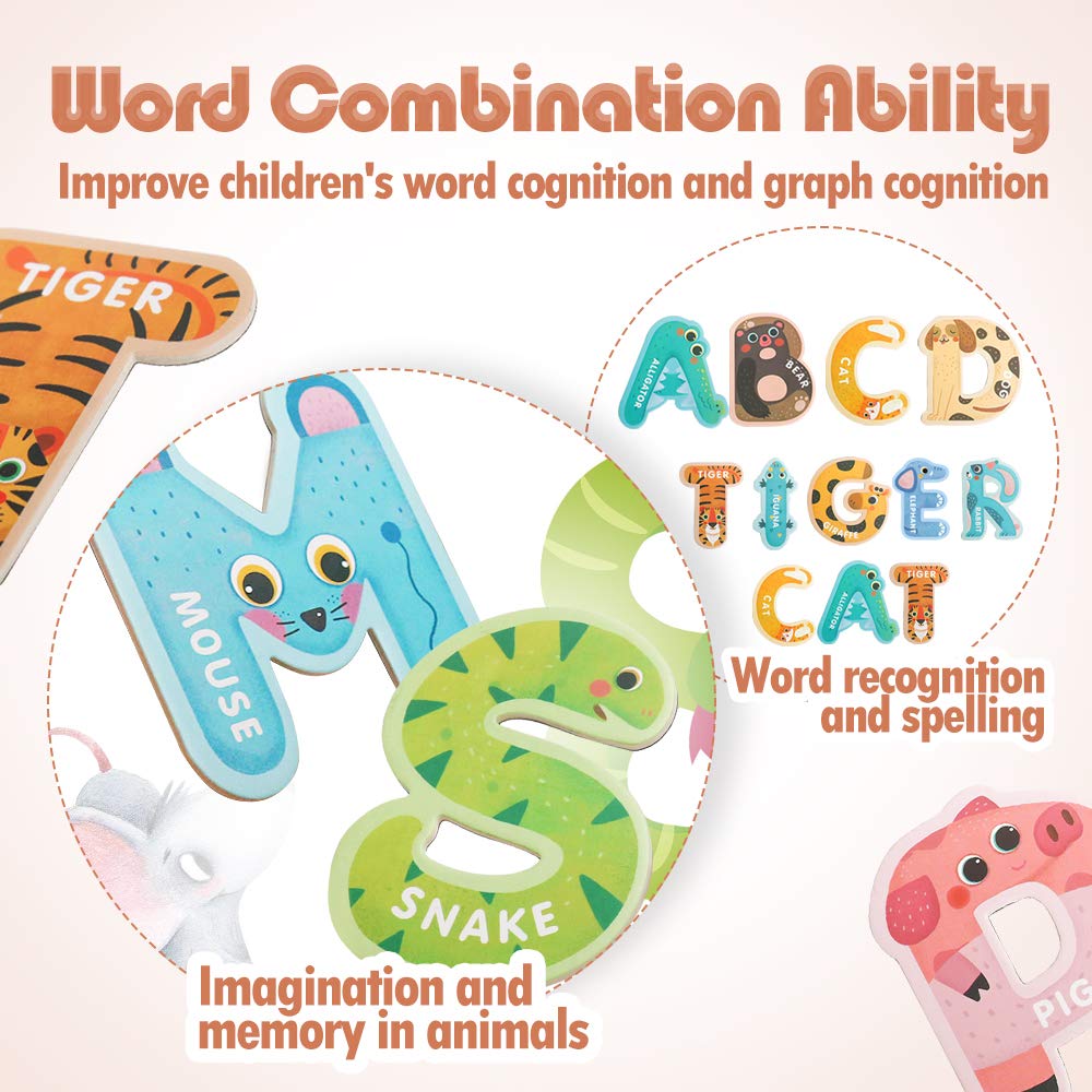 Colorful ABC Magnetic Letters - Large Animal Alphabet Toys for Kids 3-5 Years | Preschool Learning & Fridge Fun