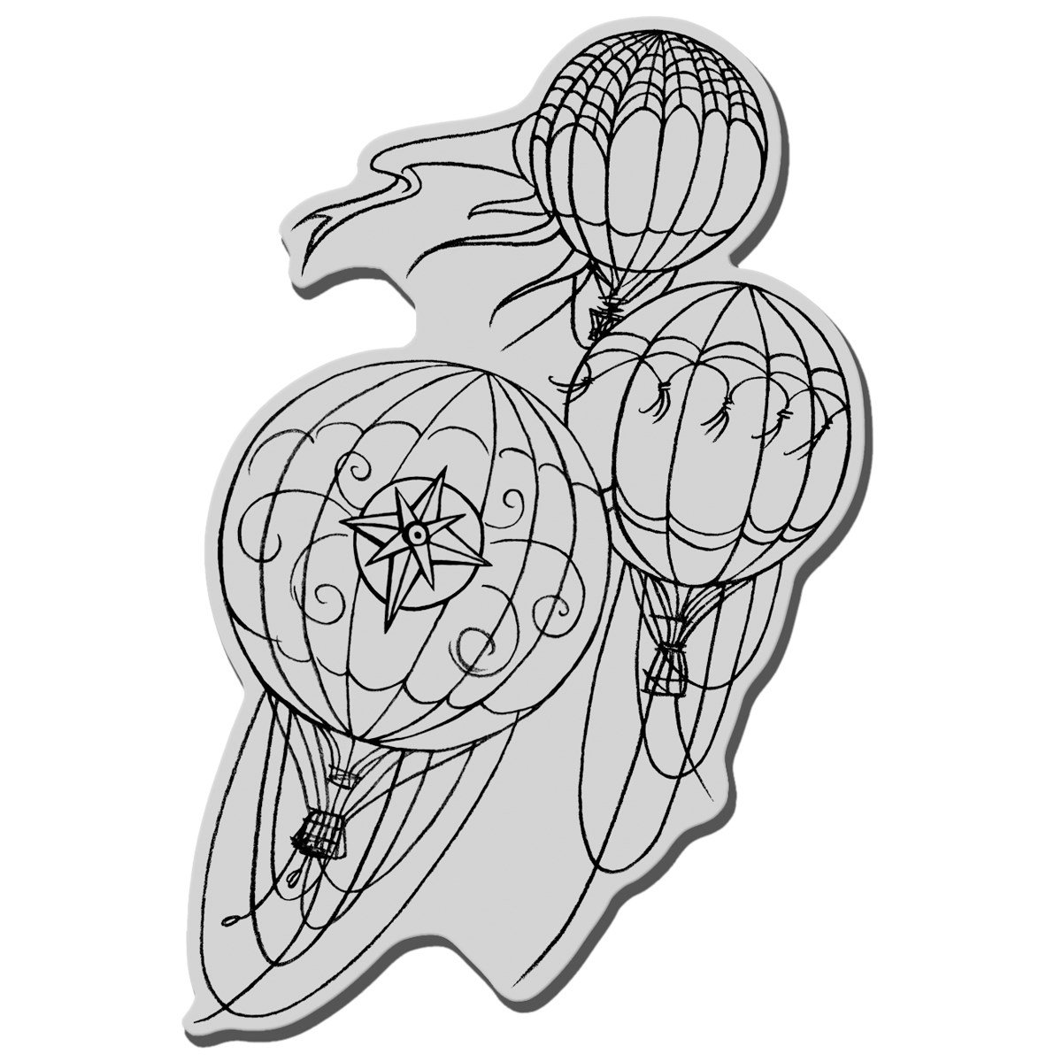 Stampendous Cling Rubber Stamp - Hot Air Balloon Trio Set for Scrapbooking, Card Making & DIY Crafts | Perfect for Greeting Cards, Journals & Home Decor Projects