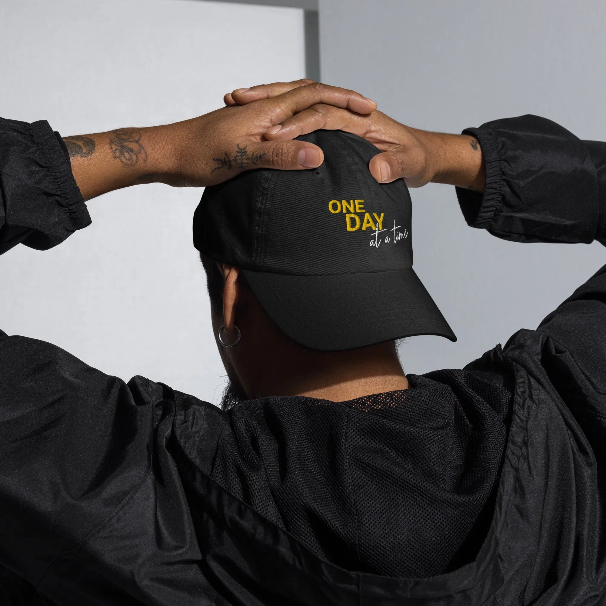 One Day At A Time Embroidered Dad Hat - Adjustable Cotton Baseball Cap for Men & Women - Perfect for Casual Wear, Outdoor Activities, and Daily Fashion
