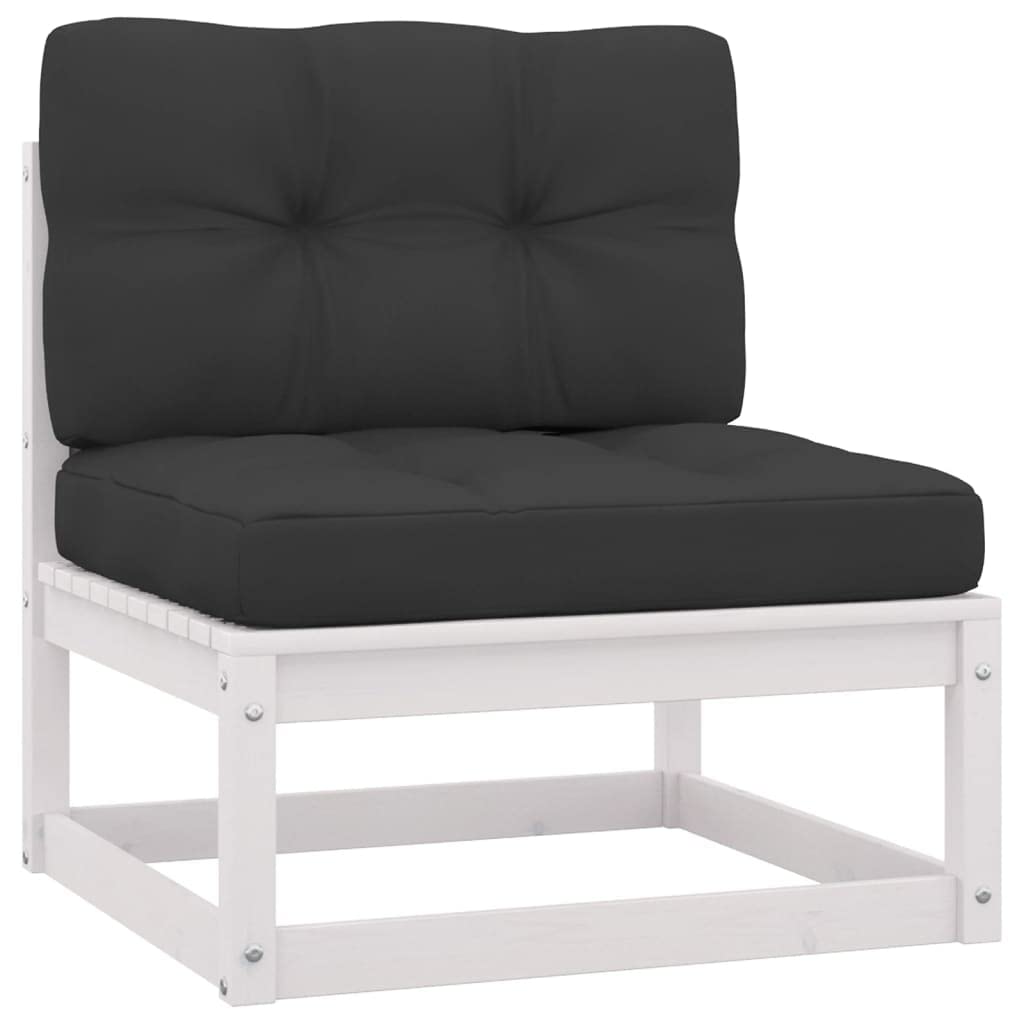 2-Piece Patio Sectional Sofa Set with Anthracite Cushions - Solid Pinewood Outdoor Furniture for Backyard, Garden & Poolside - Cozy Reading & Lounge Seating - Weather-Resistant Sectional Sofa Units
