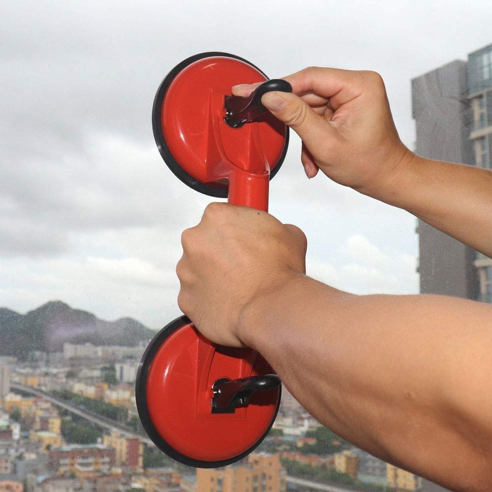 Heavy Duty Aluminum Vacuum Suction Cup - Glass Lifter, Tile Mover, Floor Gap Fixer & Dent Puller with Secure Handle - Perfect for Moving Large Glass, Lifting Tiles, and Home Renovation Projects
