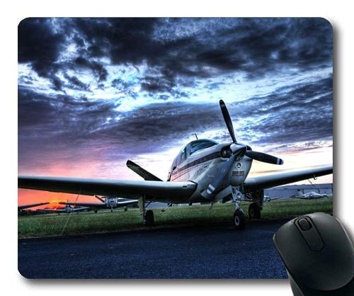 Fighter Pilot Aircraft Mouse Pad with Stitched Edges - Non-Slip Gaming & Office Desk Accessory for PC Laptop Users