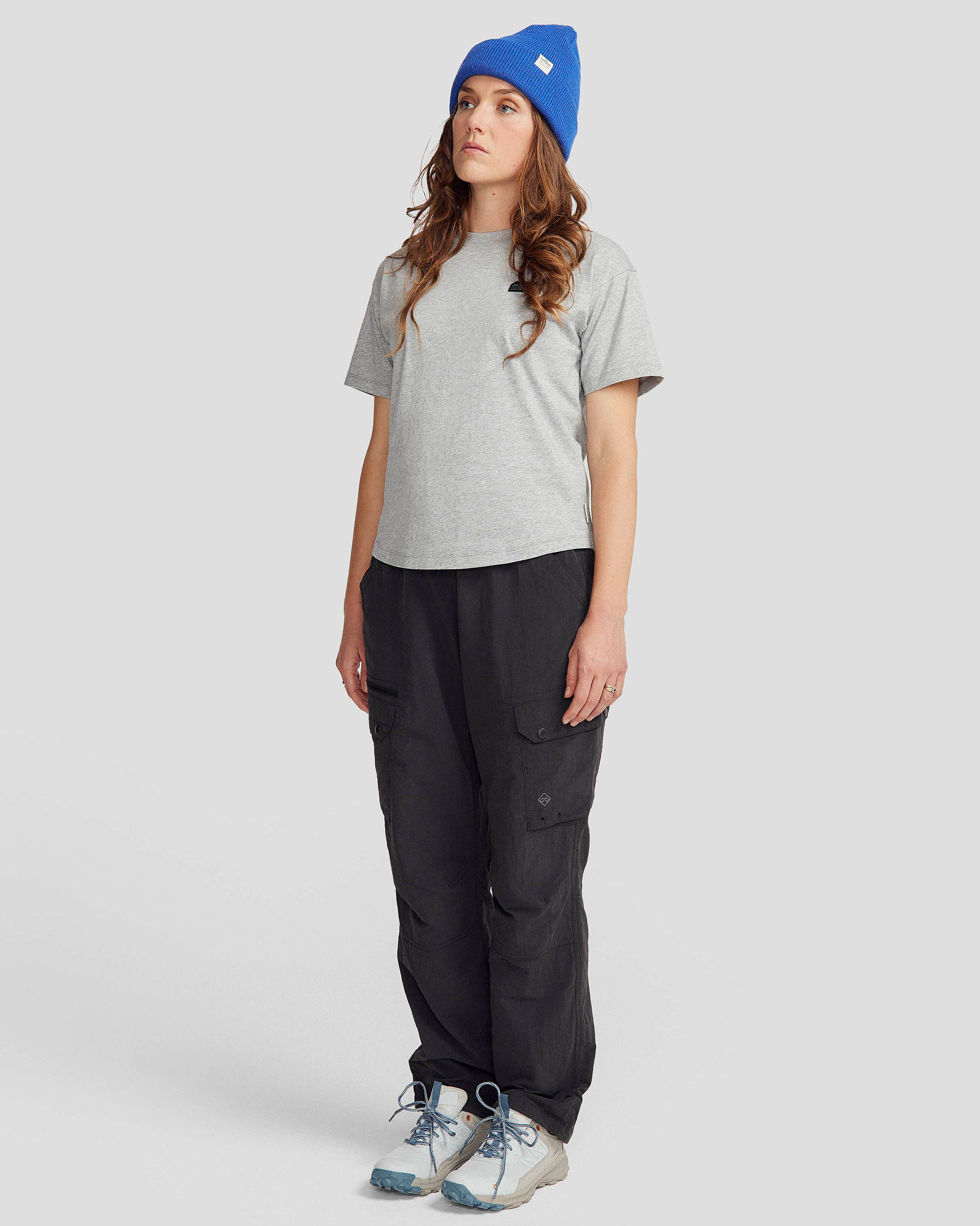 Organic Cotton Women's T-Shirt with Logo - Light Grey Marle | Soft & Comfortable Casual Wear for Everyday Outfits