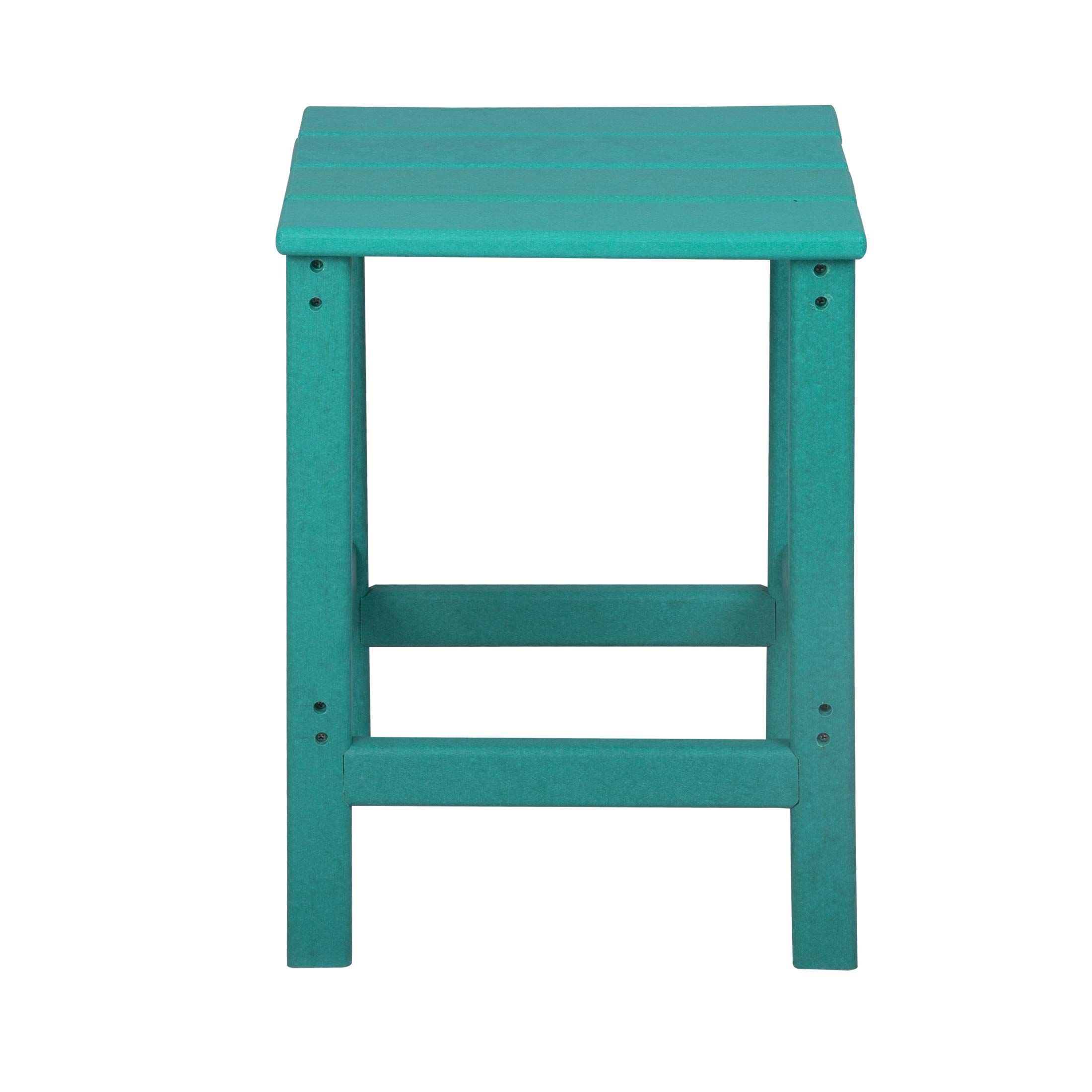 Premium HDPE Outdoor Adirondack Side Table - Weather & UV Resistant Square End Table for Patio, Backyard, Balcony, Porch, Garden, Deck - Turquoise - Perfect for Outdoor Relaxation & Entertaining