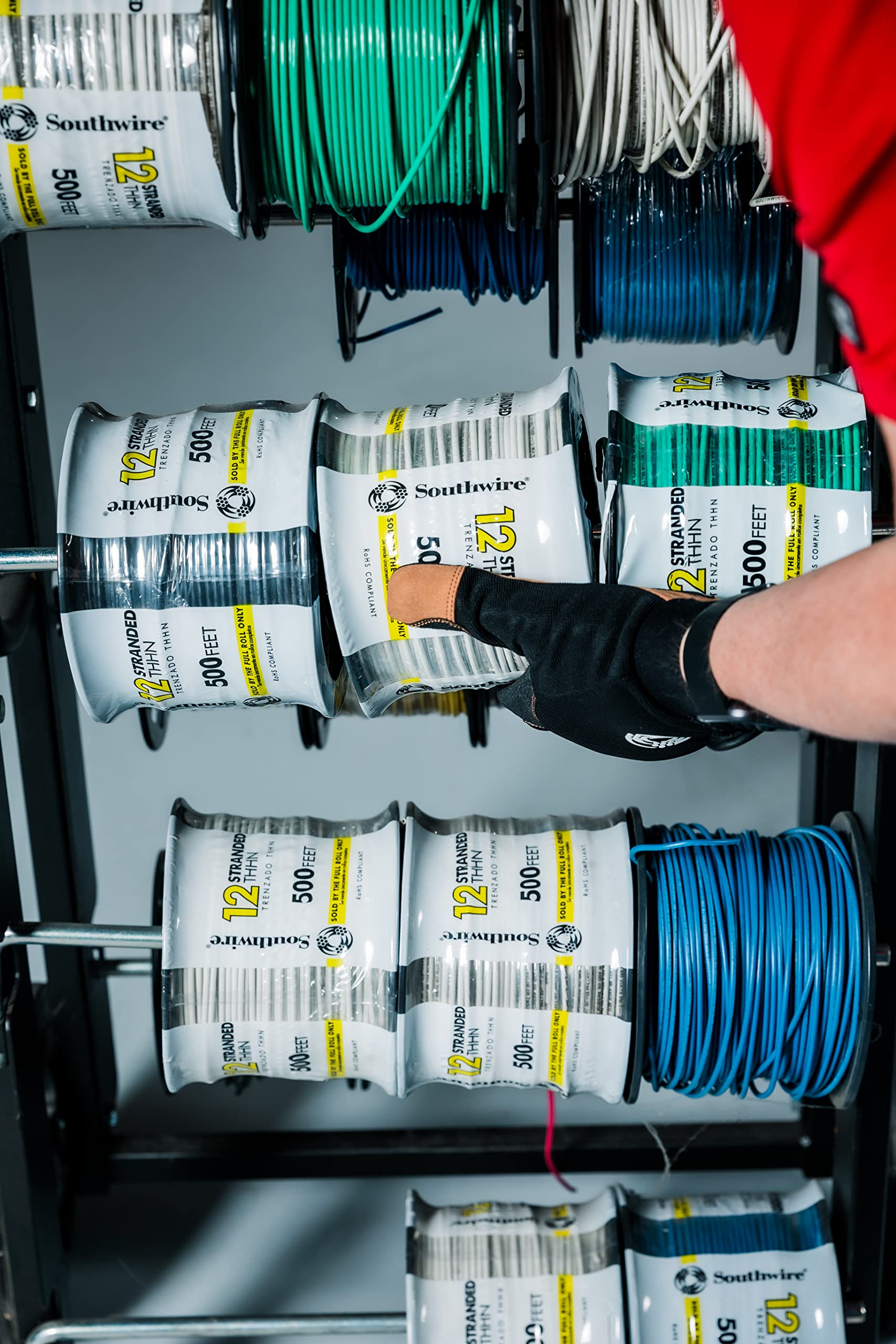 10 AWG THHN Stranded Copper Wire - 500 ft Blue - Electrical Wiring for Home, Garage & DIY Projects