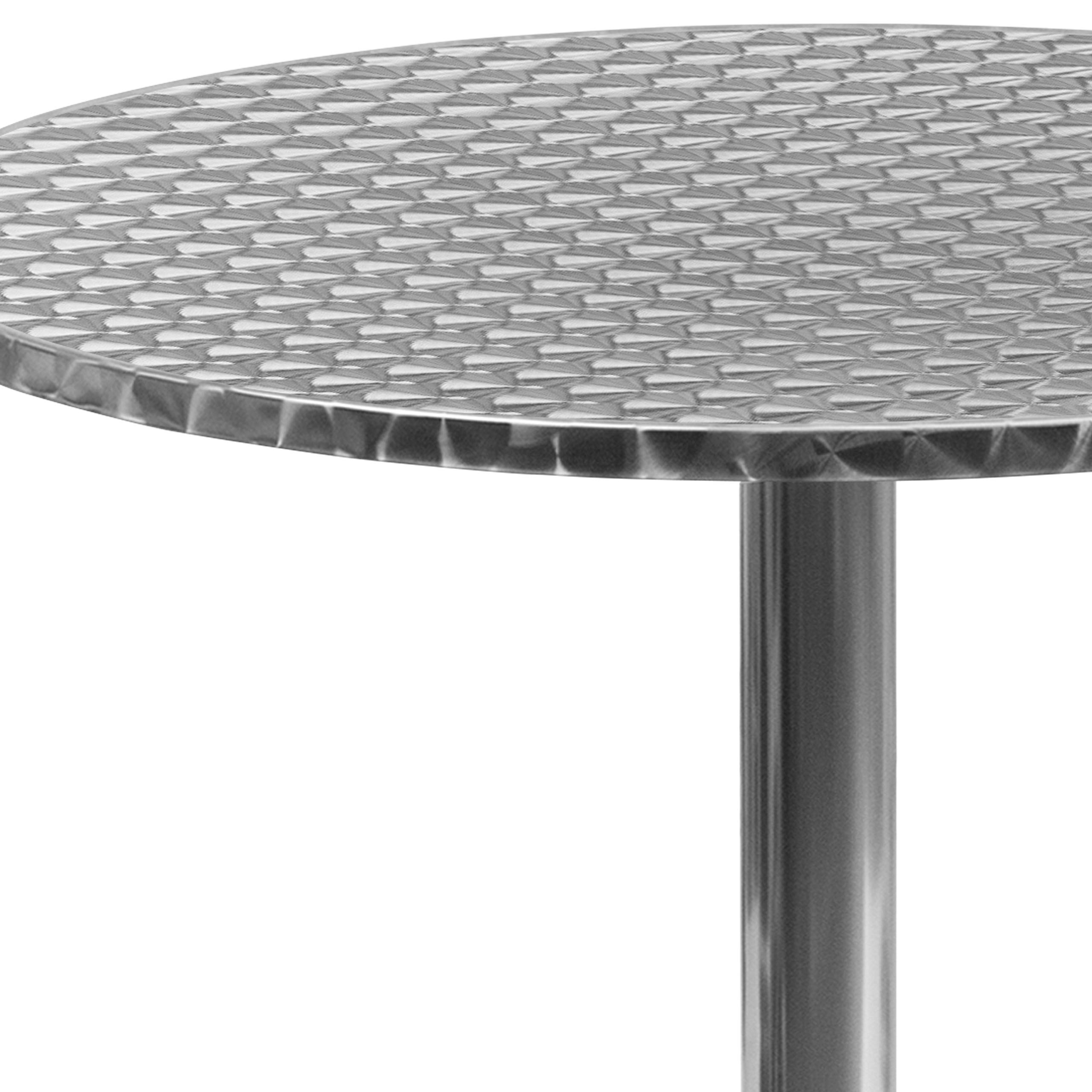 27.5 Inch Round Aluminum All-Weather Patio Dining Table - Perfect for Outdoor Entertaining, Backyard BBQs, and Indoor Kitchen Use