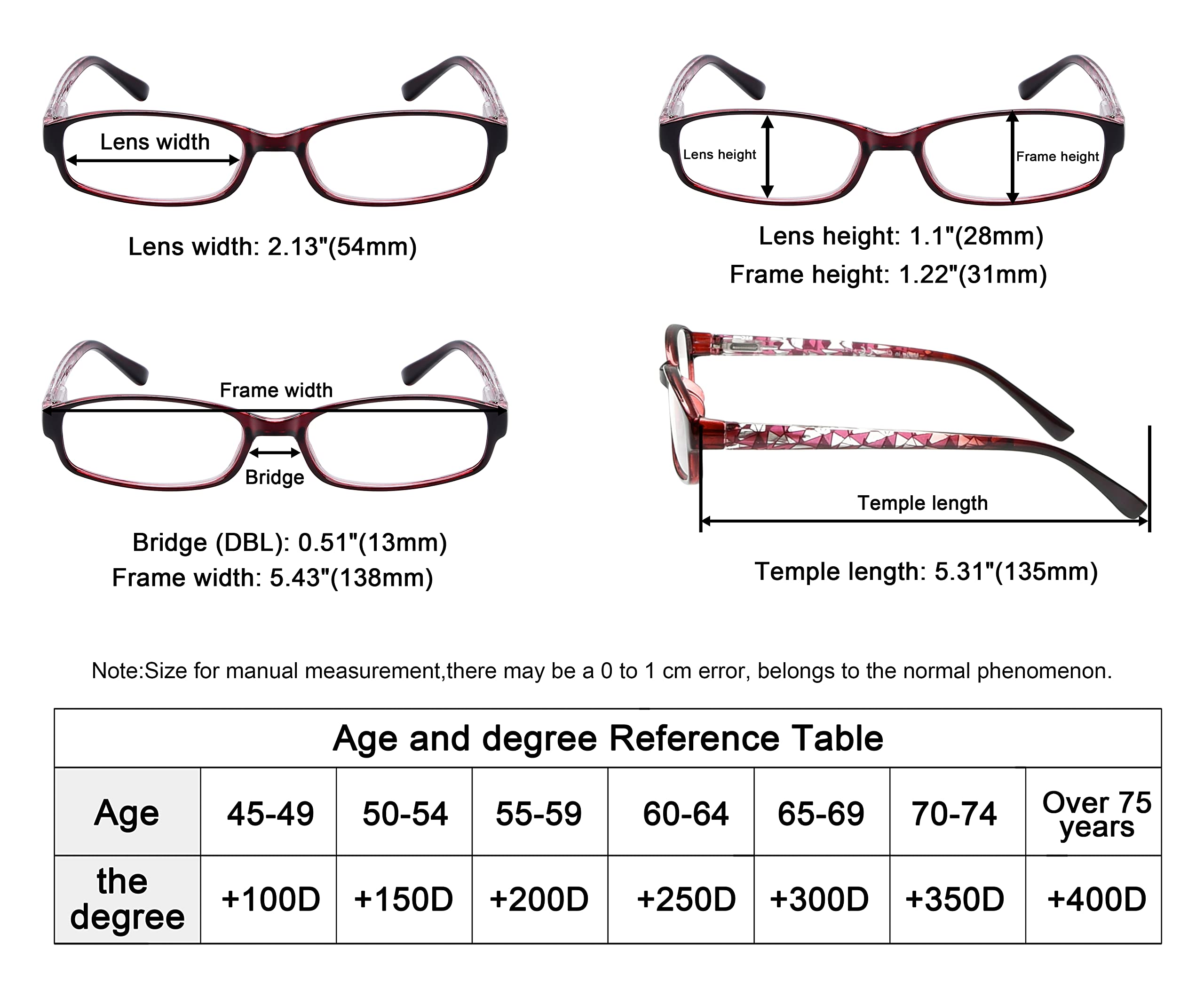 Eyekepper Readers 3 Pack Women's Fashion Reading Glasses +2.00 Strength - Stylish Patterned Frames with Soft Protective Case - Perfect for Reading, Office Work & Daily Use