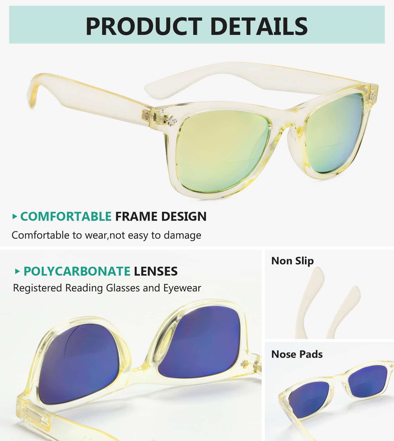 Eyekepper Classic Bifocal Reading Sunglasses for Women - 5 Pack UV Protection Glasses - Perfect for Reading, Driving & Outdoor Activities