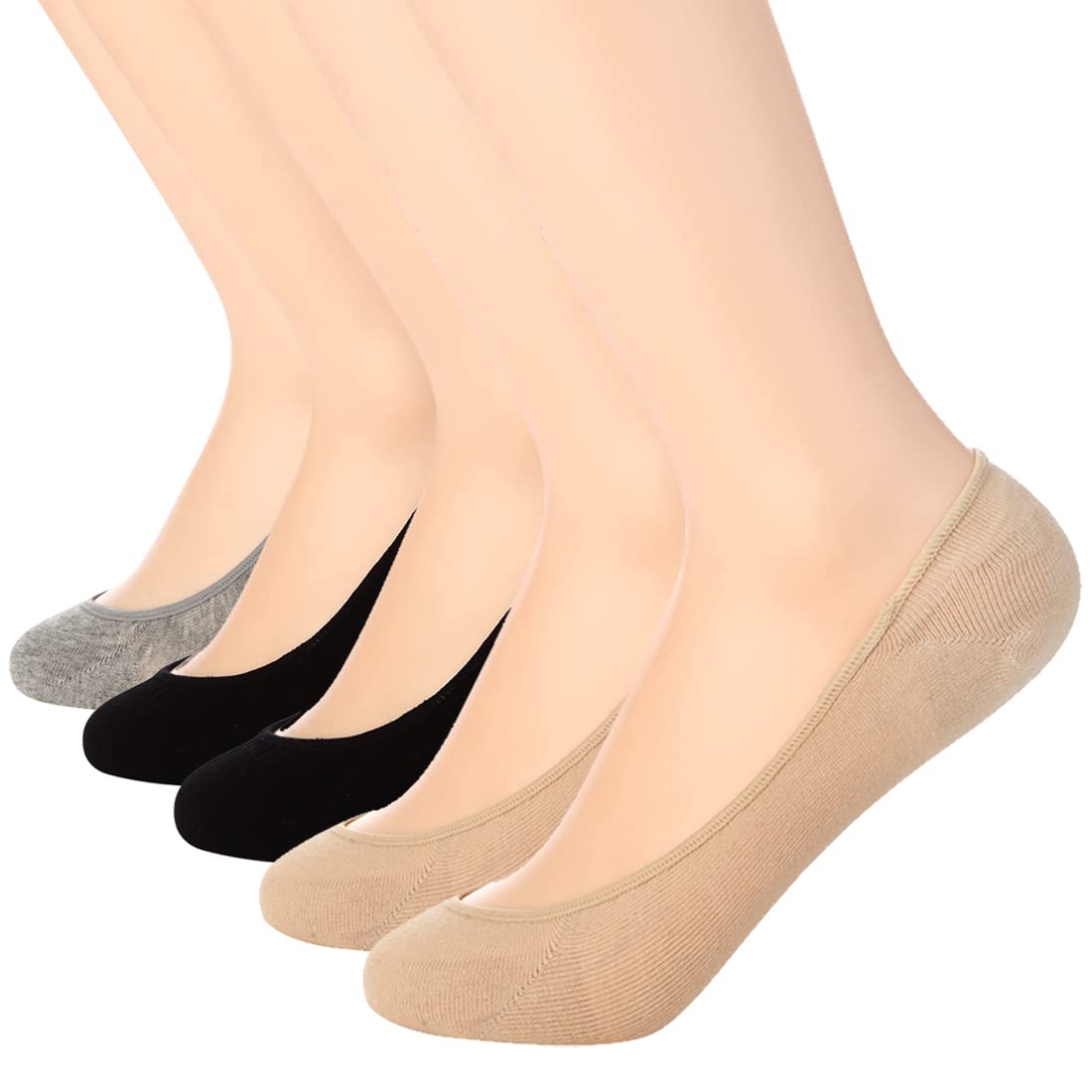 Women's No Show Socks Ultra Low Cut Invisible Liners - Non Slip Breathable Footies for Flats & Boat Shoes (3-8 Pairs) - Perfect for Summer, Workouts & Everyday Wear