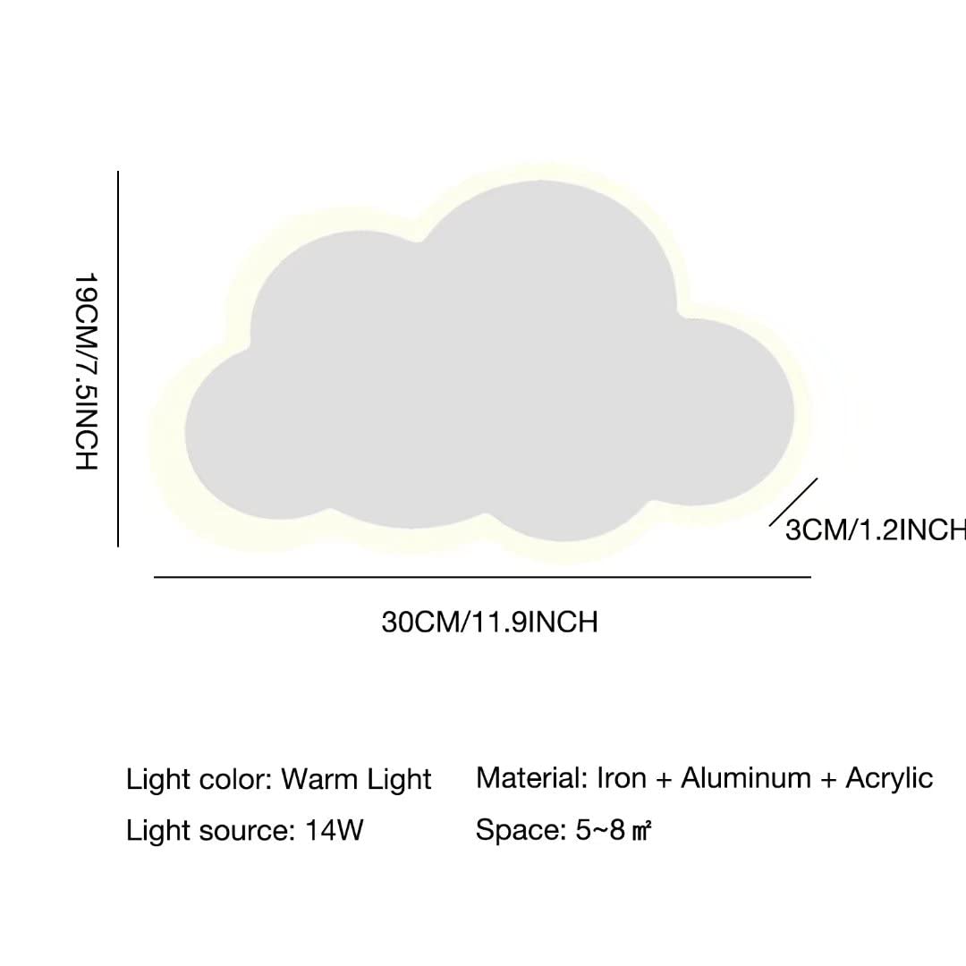 Cloud-Shaped LED Wall Lamp - 14W Soft White Night Light for Kids Room, Bedroom, Living Room & Stairs | Cartoon-Themed Decorative Wall Lighting for Cozy Ambience & Safe Nighttime Navigation