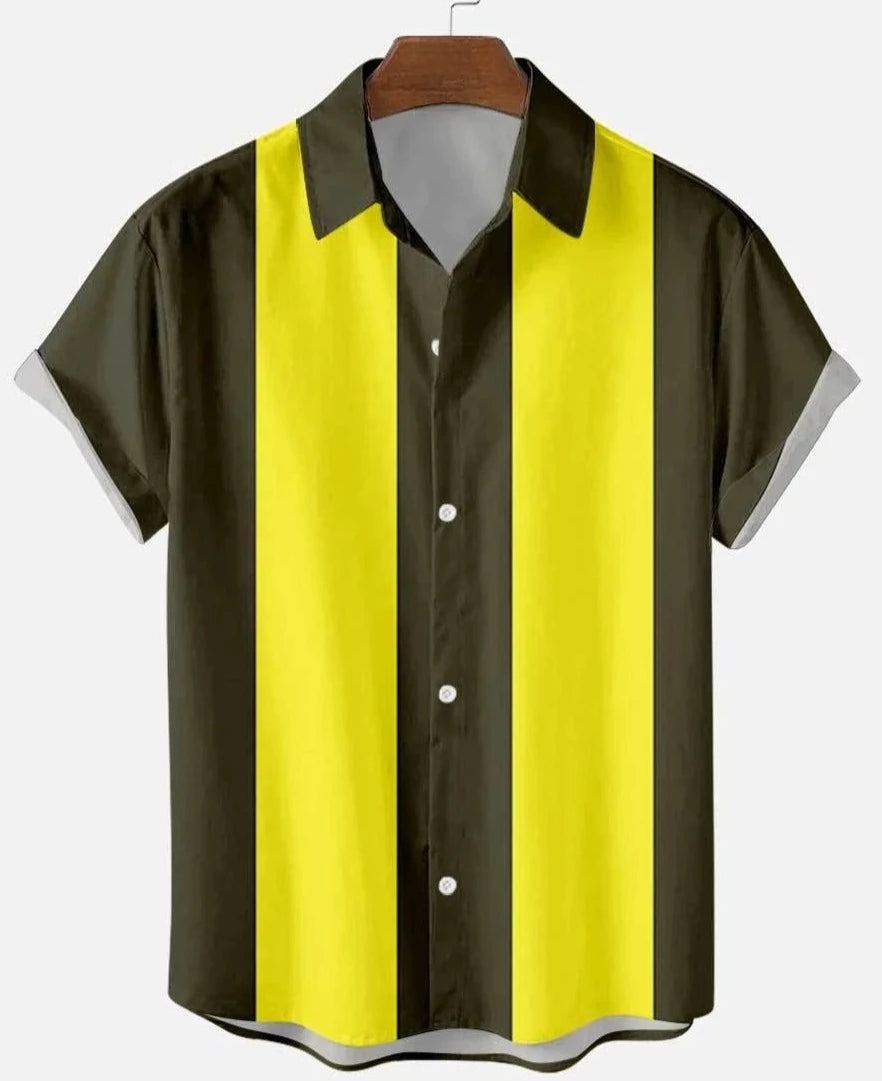 Antonio's Clothing Men's Summer Striped Casual Shirt - Lightweight Breathable Button Down Shirt for Beach, Vacation & Outdoor Activities