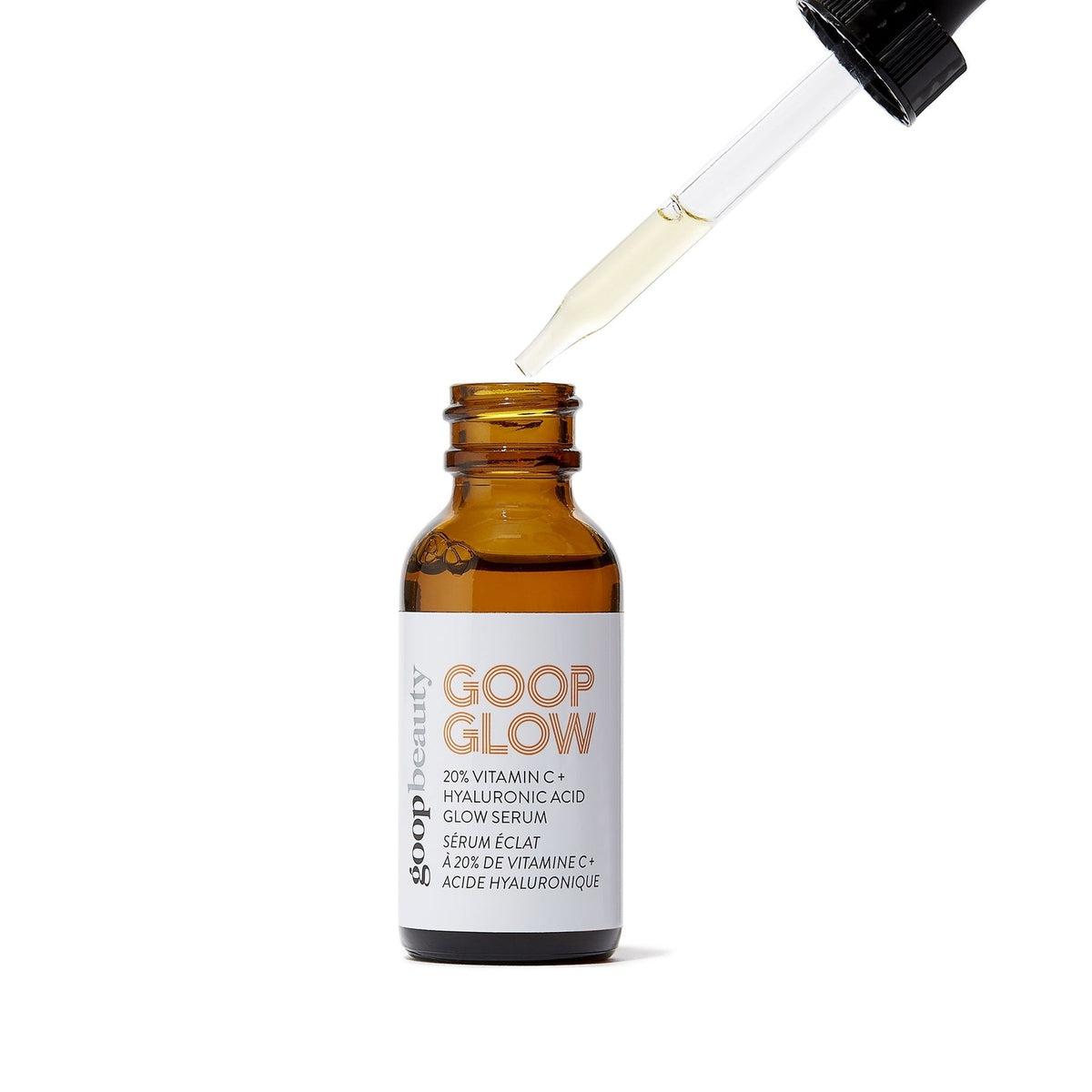 GOOPGLOW 20% Vitamin C + Hyaluronic Acid Face Serum for Brightening & Hydration - Anti-Aging Glow Treatment for Day & Night Skincare Routine