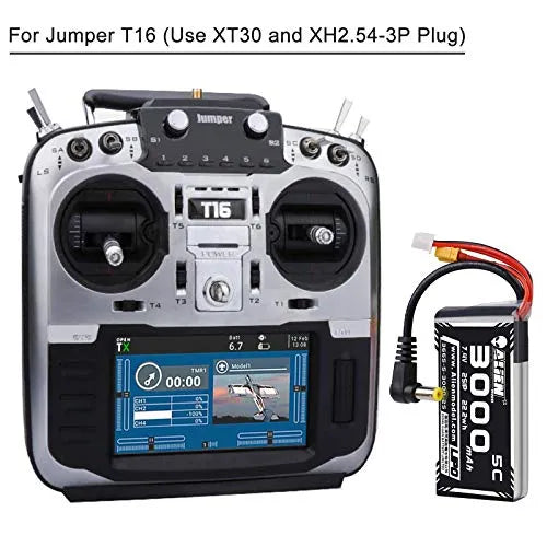 Crazepony 3000mAh 2S 7.4V LiPo Battery with XT30/DC5.5 Plug for Fatshark FPV Goggles, DJI HD Digital Goggles, Skyzone 03O Goggles - Perfect for RC Drones, FPV Racing, and Wireless Video Transmission