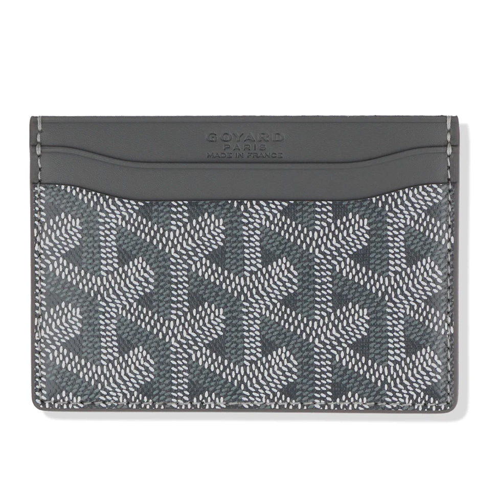 Goyard Saint Sulpice Grey Leather Card Holder - Slim RFID Blocking Wallet for Men & Women | Perfect for Travel, Business & Everyday Use