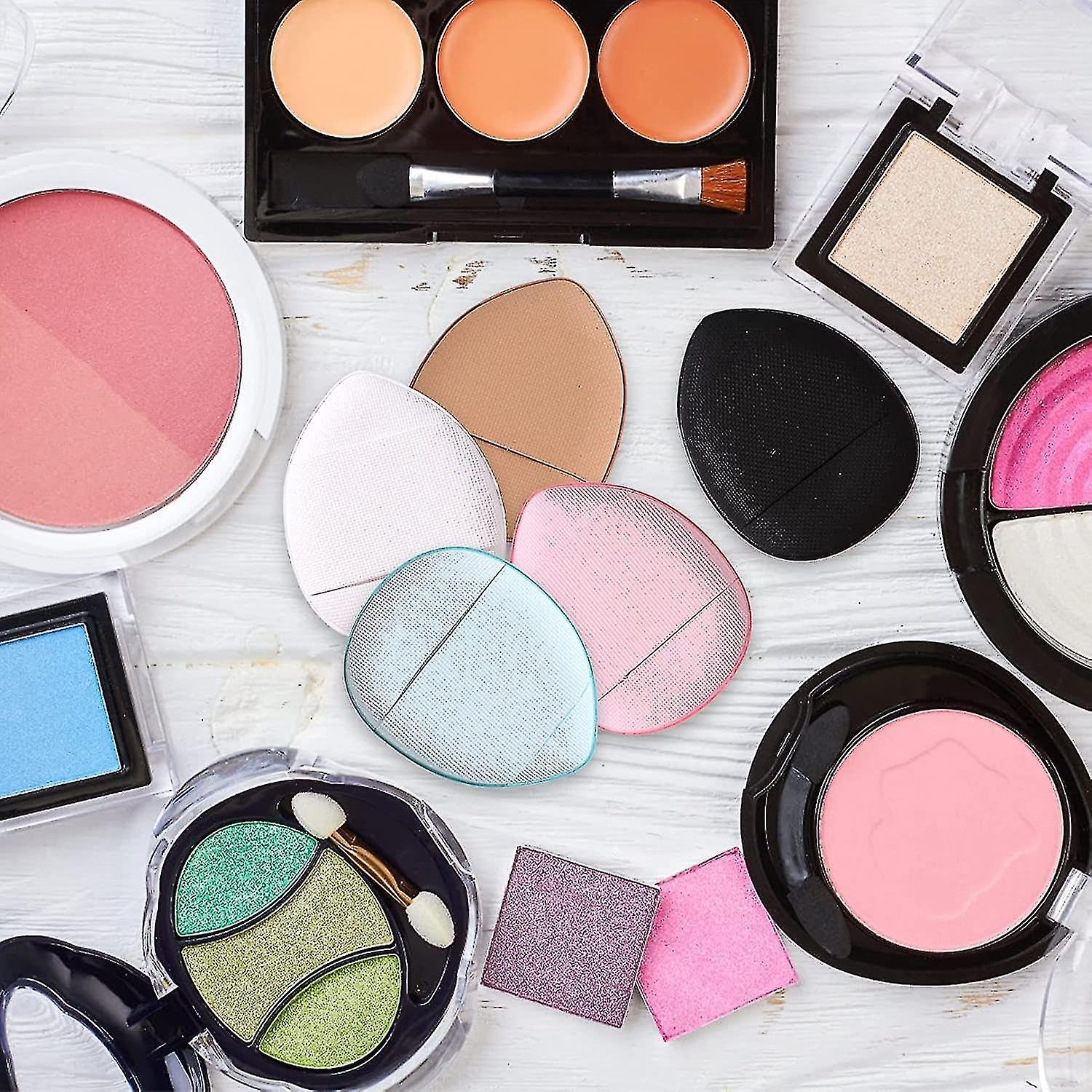 4-Piece Mini Makeup Sponge Set - Latex-Free Beauty Blender & Powder Puff for Concealer, Foundation, and Air Cushion Application - Perfect for Nose, Freckles, Eye Bags & Spot Coverage - Ideal for Travel & Everyday Makeup Routine