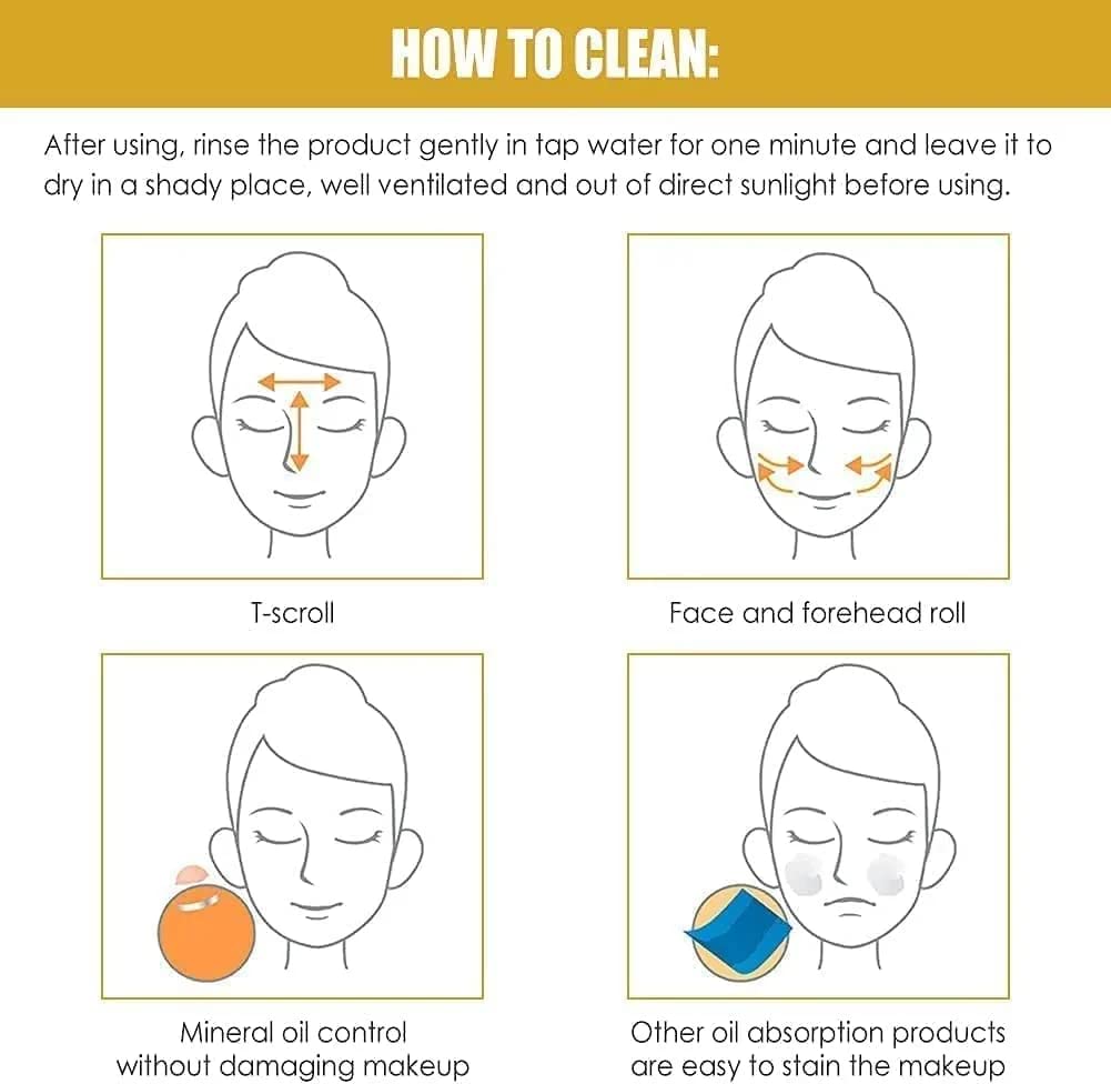 LOCANS Volcanic Stone Face Roller for Oily Skin - Reusable Oil Control & Absorbing Facial Skincare Tool with Makeup Sponge | Perfect for Daily Skincare Routine, Makeup Application & On-the-Go Touch Ups