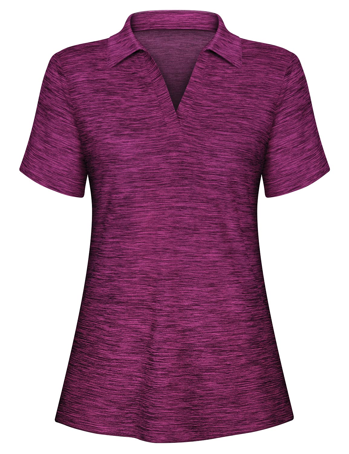 Cucuchy Women's V-Neck Golf Polo Shirt - Moisture Wicking Athletic Top for Golf, Tennis, Workout & Casual Wear