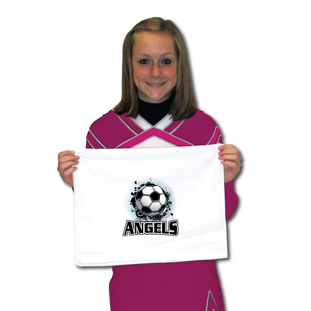 VictoryStore Angels Mascot Soccer Team Towels - 16 Pack, Soft & Absorbent Sports Towels for Players, Fans, Gym & Beach Use