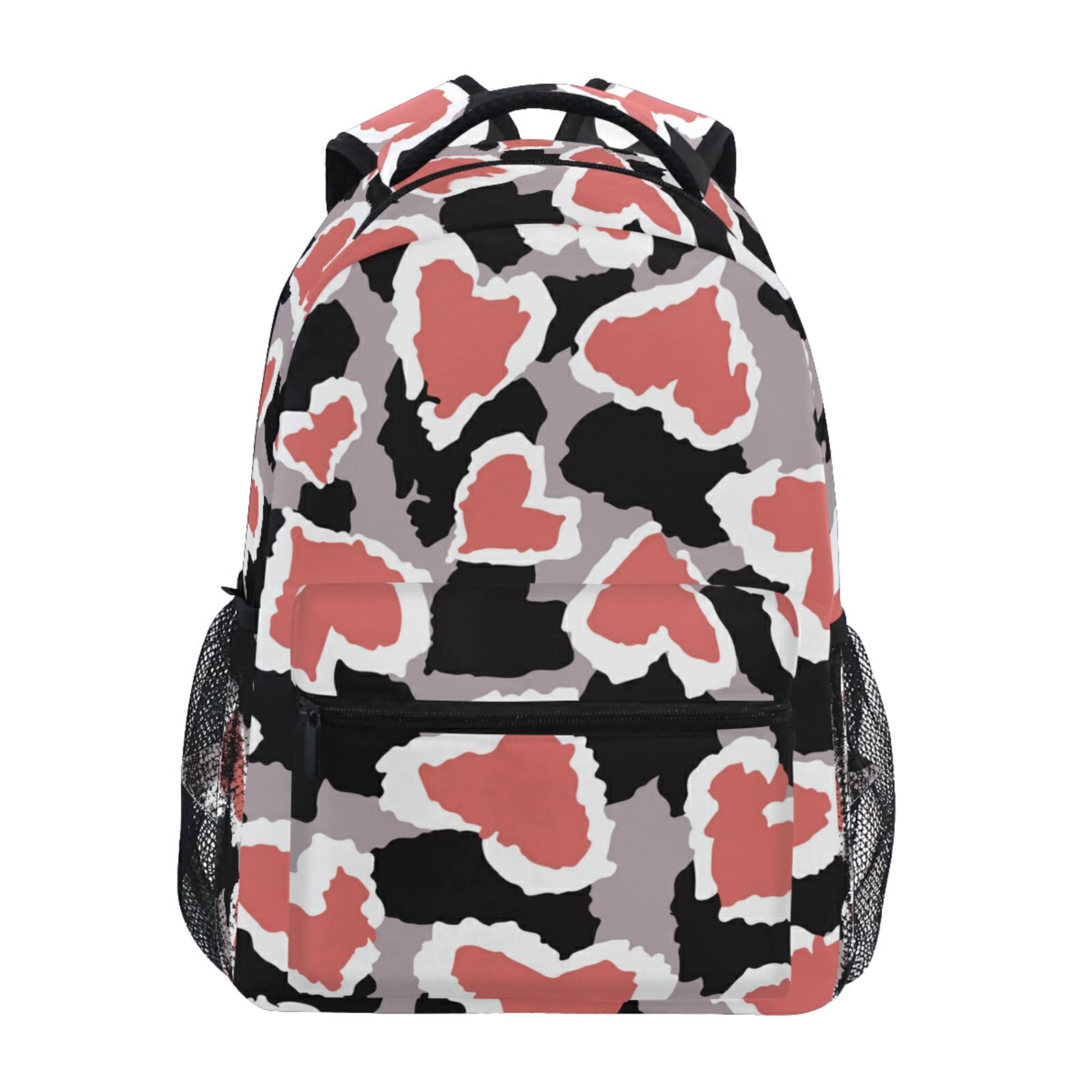 Leopard Heart Pink Backpack - Unisex School Bag for Students & Travel
